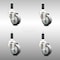 Service Caster 3 Inch 316SS Thermoplastic Rubber Swivel 7/8 Inch Expanding Stem Caster Set SCC-SS316EX20S314-TPRB-78-4 - alternate 1